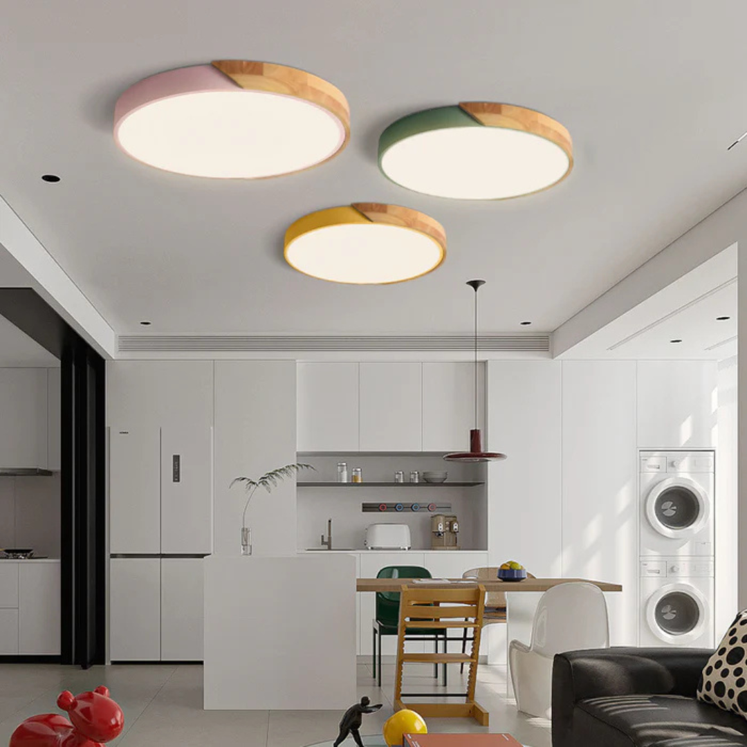 Delos - Scandinavian Wooden LED Ceiling Lamp